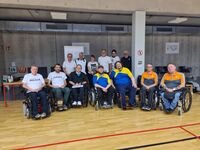 Gruppenfoto der Sportlerinnen und Sportler bei der 1. Baden-Württembergischen Para Boccia Meisterschaft