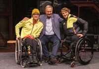 DBS-Präsident Beucher mit Martin Fleig und Anna-Lena Forster